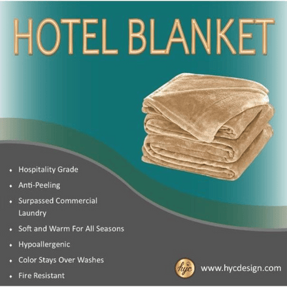 Luxury Hotel Velour Fleece Blanket.