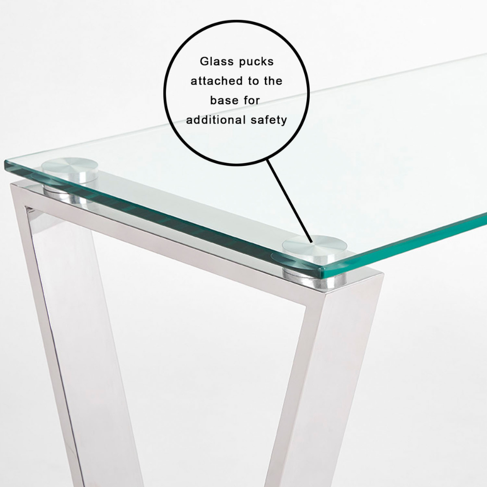 Chic design of Tempered Glass, Stainless Steel. Ideal for any room. Elevate your space effortlessly