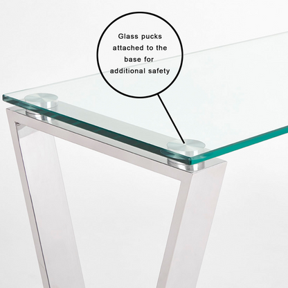 Chic design of Tempered Glass, Stainless Steel. Ideal for any room. Elevate your space effortlessly