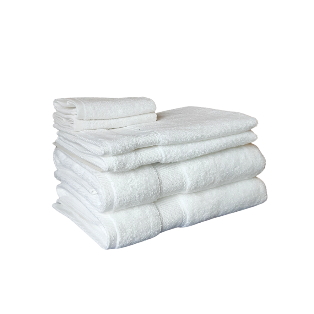 Elegant and functional hotel towels crafted for professional use, providing softness and quick-drying features ideal for high-traffic washrooms in Airbnbs or boutique hotels HI SERIES Towel Set - different angle