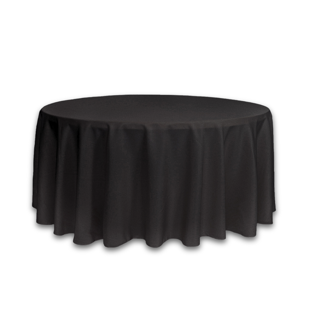Round Table Mat 120" -  Black / Spun Polyester.
