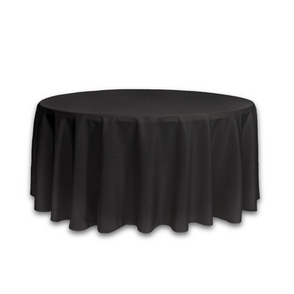 Round Table Mat 120" -  Black / Spun Polyester.