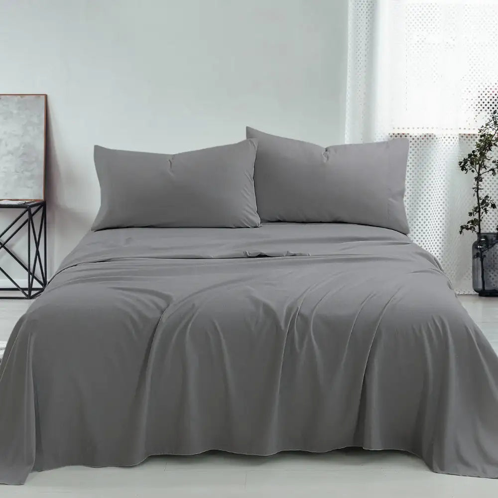 Soft Bedding Bed Set - 4 Pieces - Grey