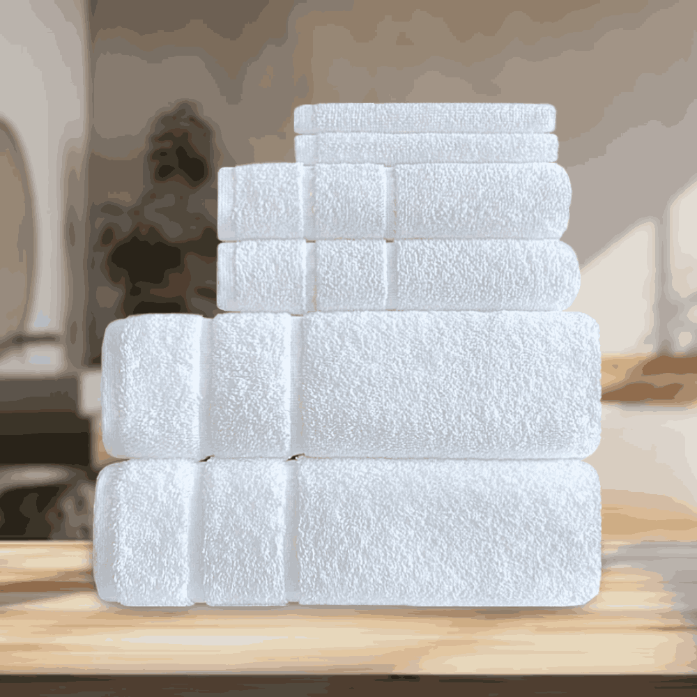 Wholesale elegant towels designed for hotels, Airbnbs, and spas, delivering luxurious texture and lasting durability for washroom upgrades FP SERIES Towel Set - 6pc