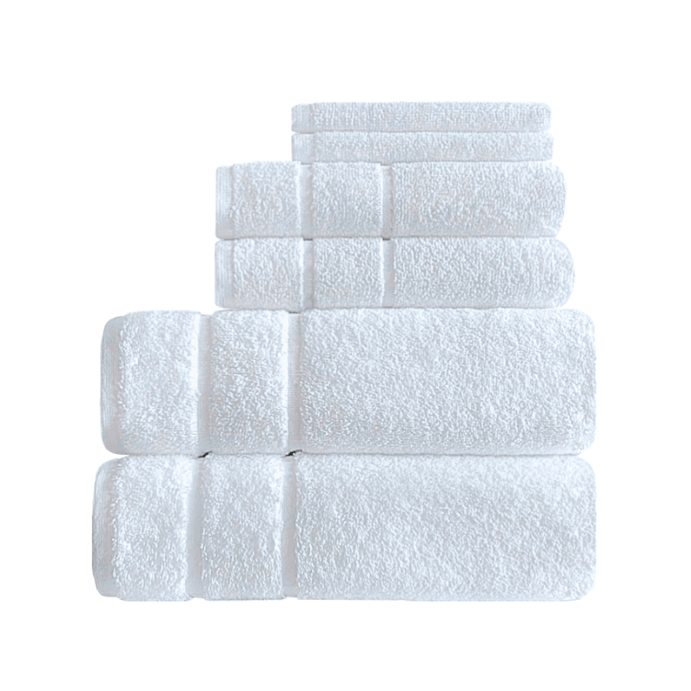 Versatile and high-performance towels designed for Airbnb rentals, ensuring guest satisfaction with their softness, quick-drying ability, and superior quality. FP SERIES Towel Set - 6pc no background
