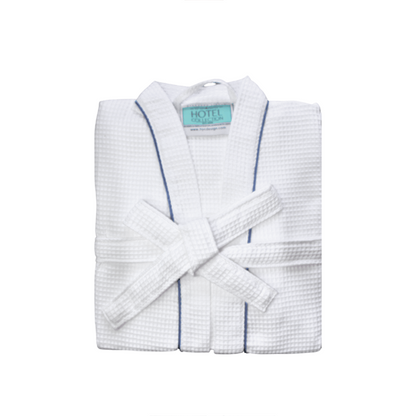 Relax in Style: Kimono-Inspired Cotton-Polyester Blend Waffle Bathrobe - Assorted Colors
