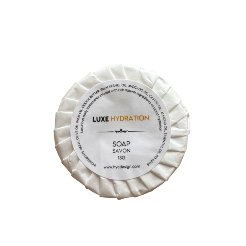 13g guest soap bar with essential oils, compact and hygienic for high-turnover hospitality, ideal for bulk hotel and motel amenities

