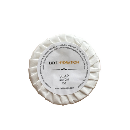 13g guest soap bar with essential oils, compact and hygienic for high-turnover hospitality, ideal for bulk hotel and motel amenities

