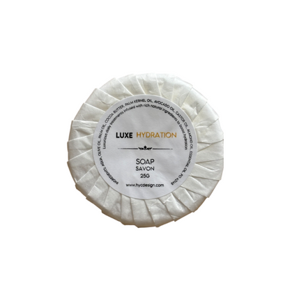 25g hotel soap bar infused with essential oils, perfect for upscale guest amenities, bulk wholesale supply for hotels and wellness stays