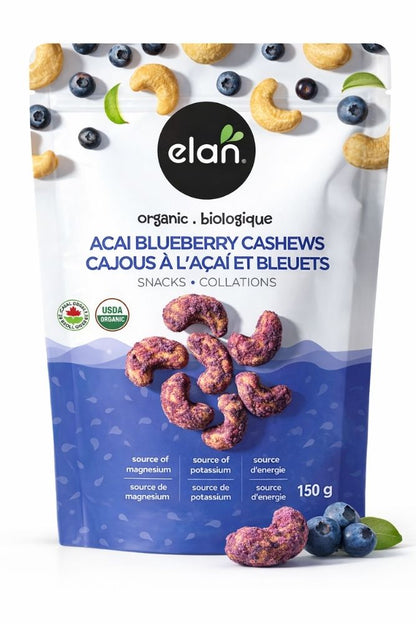 Acai blueberry cashews trail mix, antioxidant rich nut snack for retail and on the go snacking