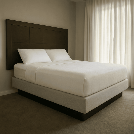 Bed hugger light gray, perfect for hotel, Airbnb and hospitality use.