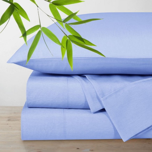 Polyester Bamboo Blend Sheet Set 4 Piece -  Blue