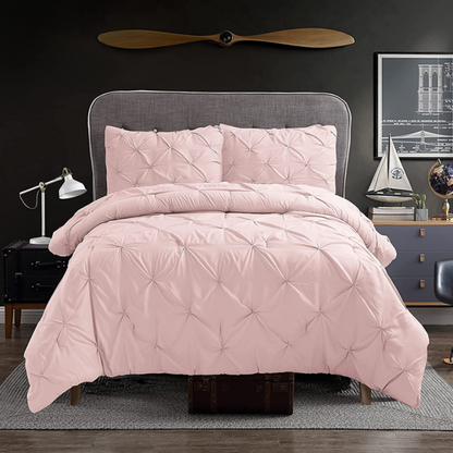 Pintuck Comforter Set 3 Pieces - Blush