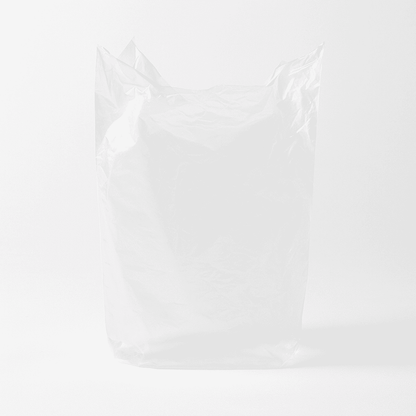 Transparent ice bucket liner bag for hotel rooms, resorts, and hospitality use, disposable and hygienic design.