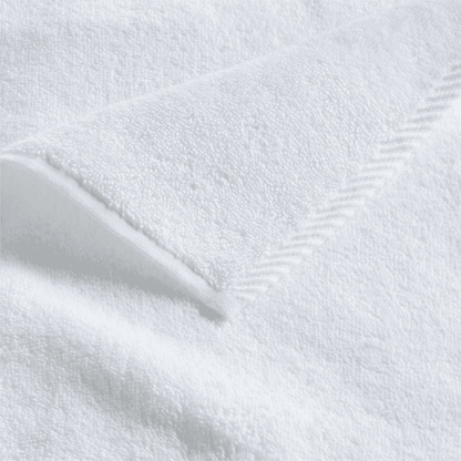 Close-up of cotton bath sheet fabric showcasing a dense, fluffy weave for warmth and everyday indulgence