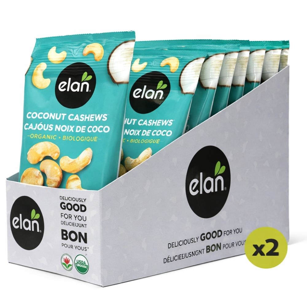 Coconut cashews snack size pack, sweet nut mix for on the go snacking and retail use