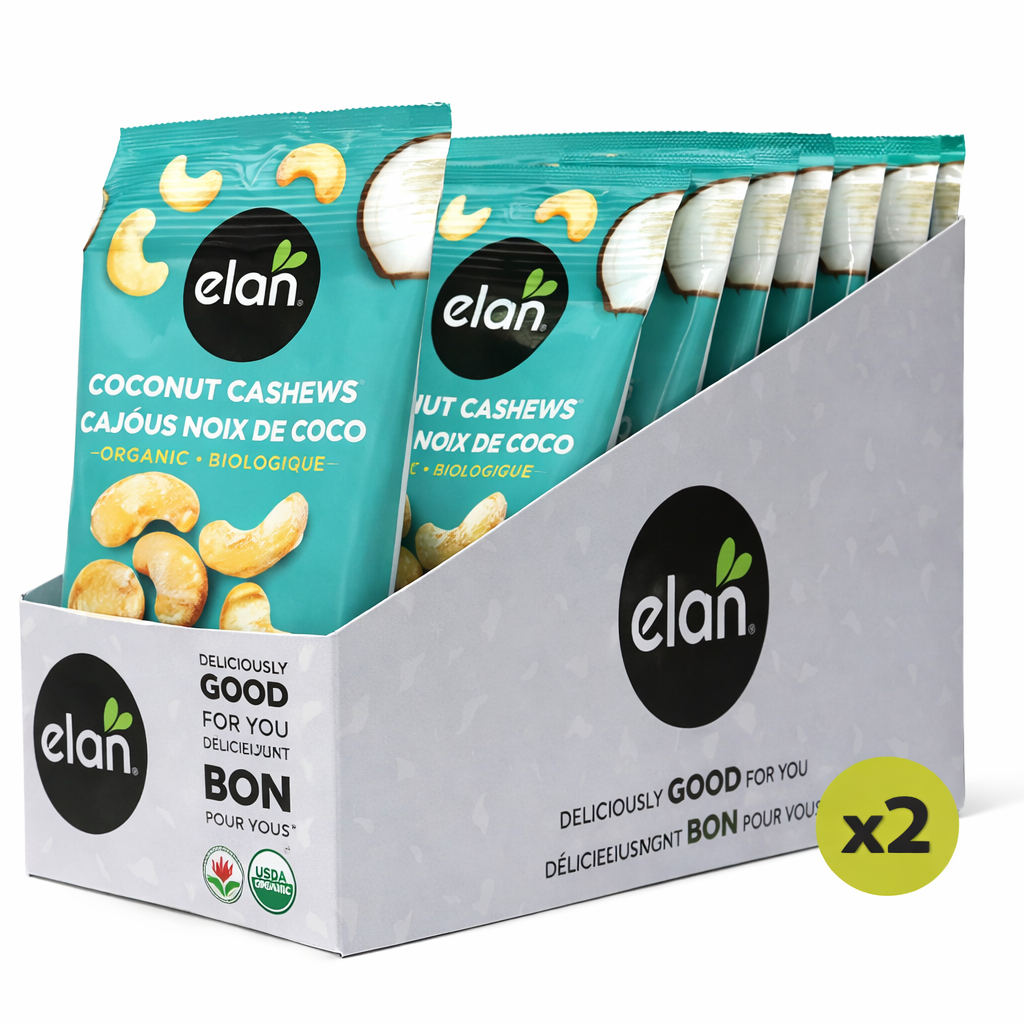 Coconut cashews snack size pack, sweet nut mix for on the go snacking and retail use