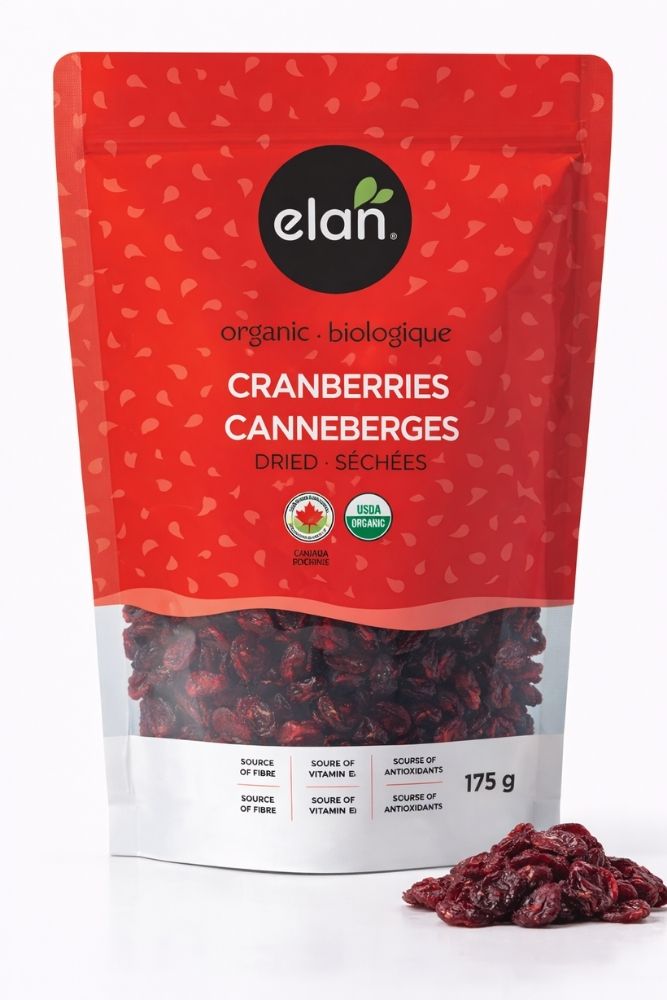 Dried cranberries snack pack, sweet and tart fruit for salads, baking, and hospitality snack use