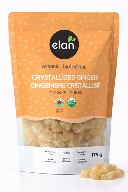 Crystallized ginger snack pack, sweet and spicy dried ginger for digestion and gourmet snacking