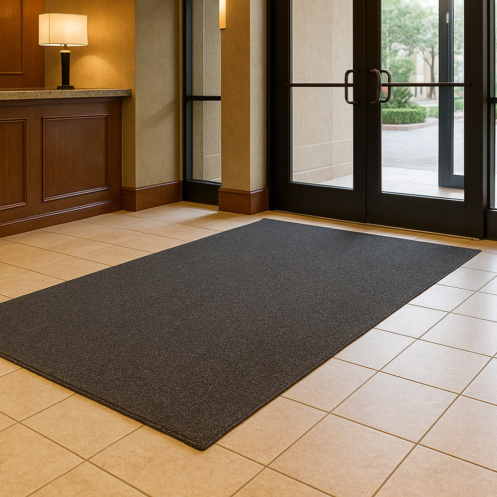 Home entry mat, practical and stylish rug for keeping dirt out and floors protected