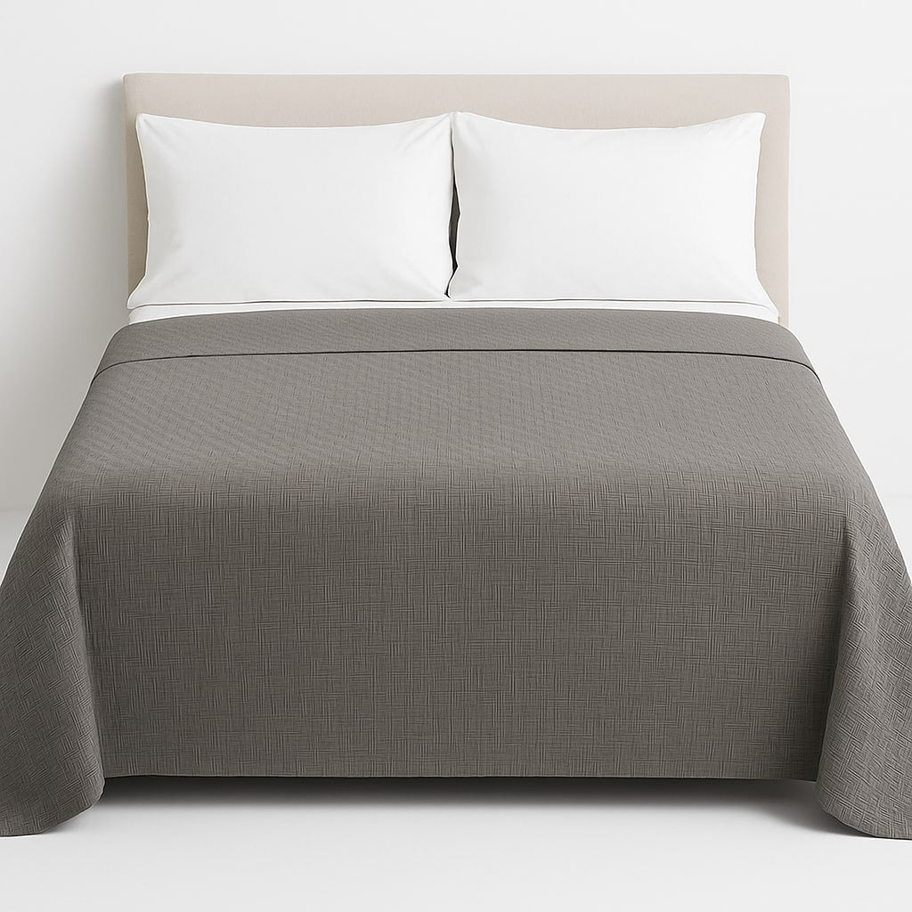 Luxury Grey Duvet Cover – 3D Weave Texture with Zipper Closure