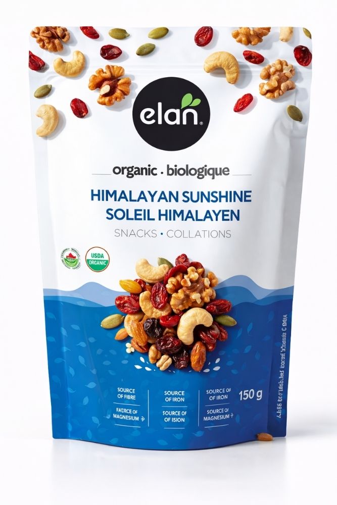 Trail mix with dried berries and nuts, healthy snack mix for retail, hotels, and on the go snacking
