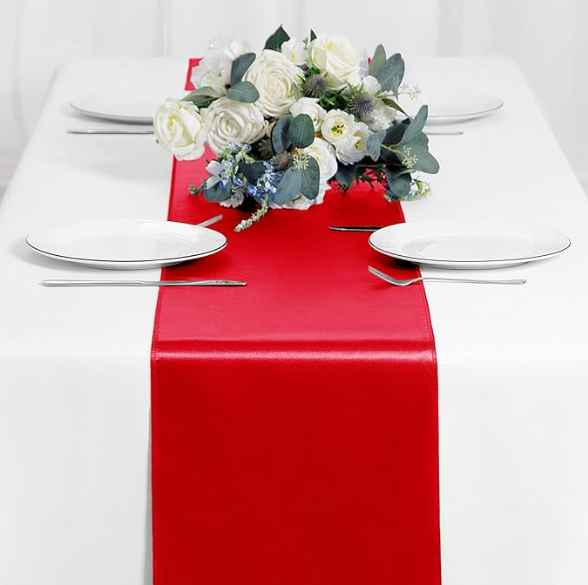 Hotel Satin Table Runners (12x108) / Red.
