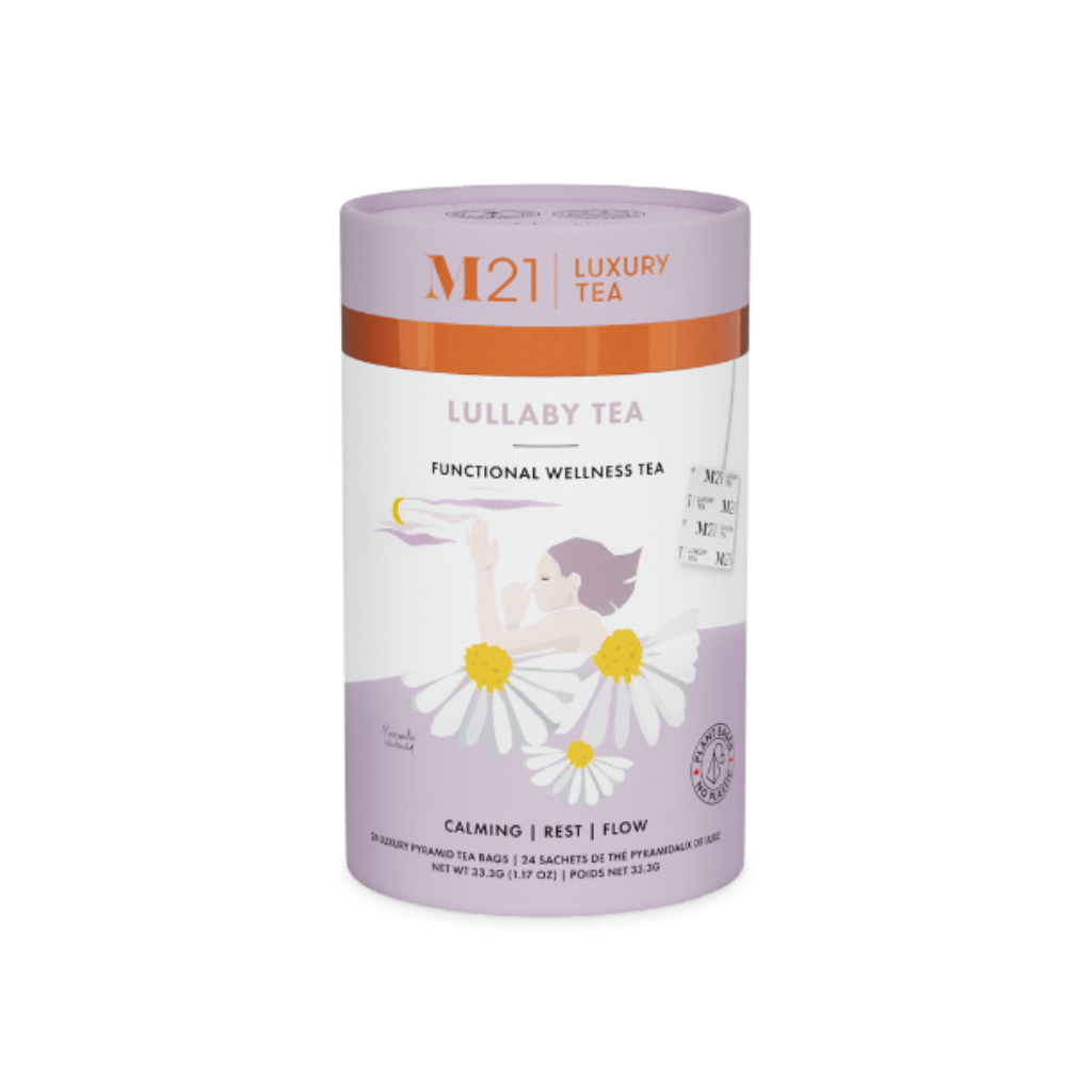 Lullaby bedtime tea with chamomile and lavender. A gentle, sleep-friendly infusion to help you unwind and rest deeply.

