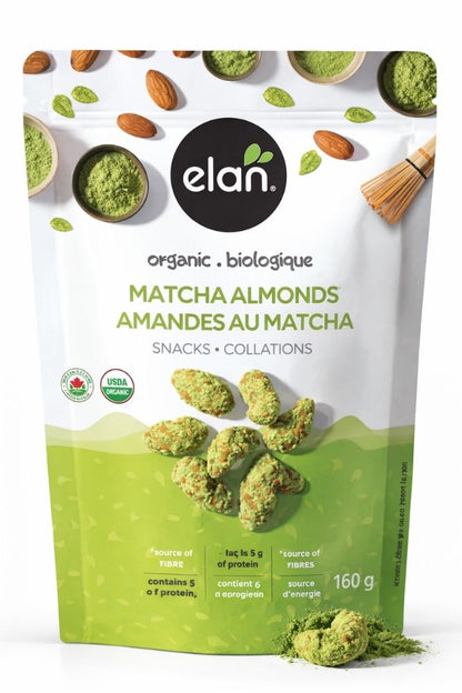 Matcha almonds snack pack, green tea coated nuts for healthy snacking and retail use