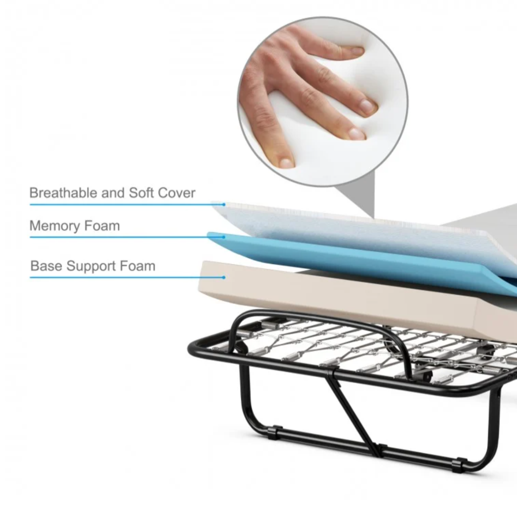 Memory foam mattress for foldable guest beds, offering soft support and comfort. Perfect for Hotel and hospitality use.