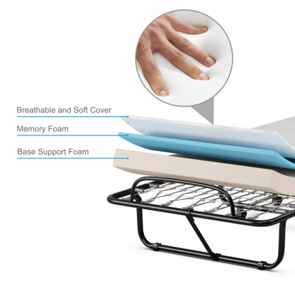 Memory foam mattress for foldable guest beds, offering soft support and comfort. Perfect for Hotel and hospitality use.