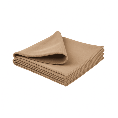 Light mocha microfiber cleaning cloth 15x25, premium microfiber towel for hotels and professional cleaning use.