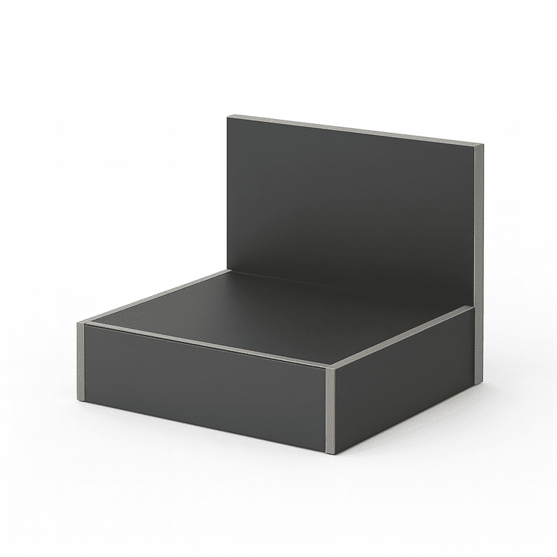 Modern black nightstand with grey push-to-open door, minimalist design ideal for hotel guest rooms.