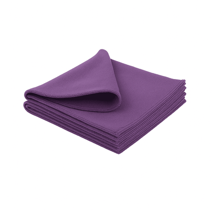Purple microfiber cleaning cloth, high-quality 300GSM reusable towel for resorts and Airbnb cleaning.