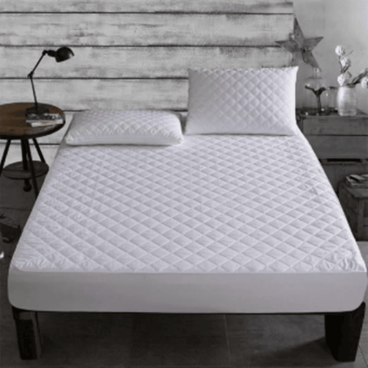 quilted fitted mattress pad for added comfort and mattress protection ideal for home and Airbnb use 