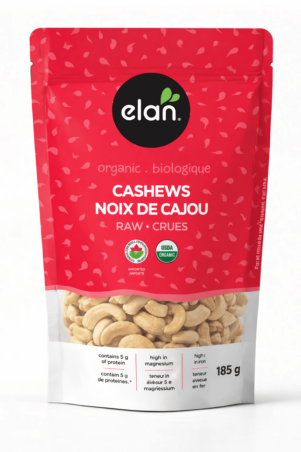 Raw cashews snack pack, creamy whole nuts for healthy snacking and hospitality use