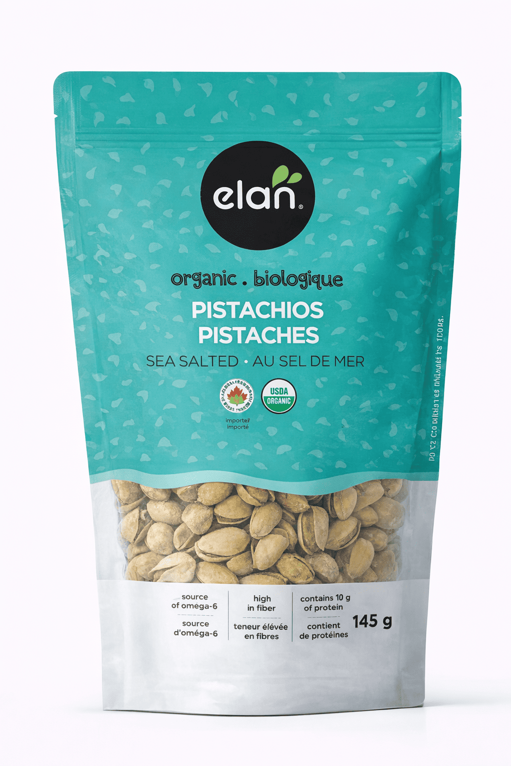 Sea salted pistachios snack pack, roasted nuts for healthy snacking, retail, and hospitality use