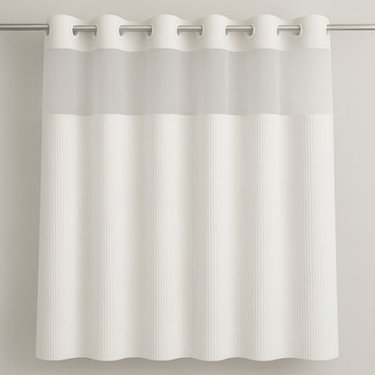 Hookless shower curtain with built-in rings, hotel-style design for easy installation and a clean, modern bathroom look