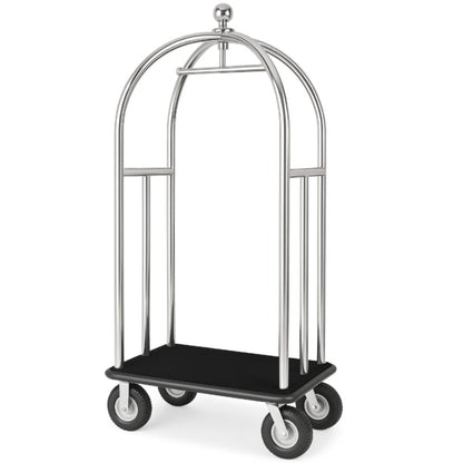Premium Hotel bellman cart chrome colour with black carpet