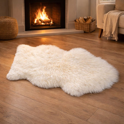 Decorative animal skin style rug with soft texture, perfect for adding warmth and character to residential or commercial interiors