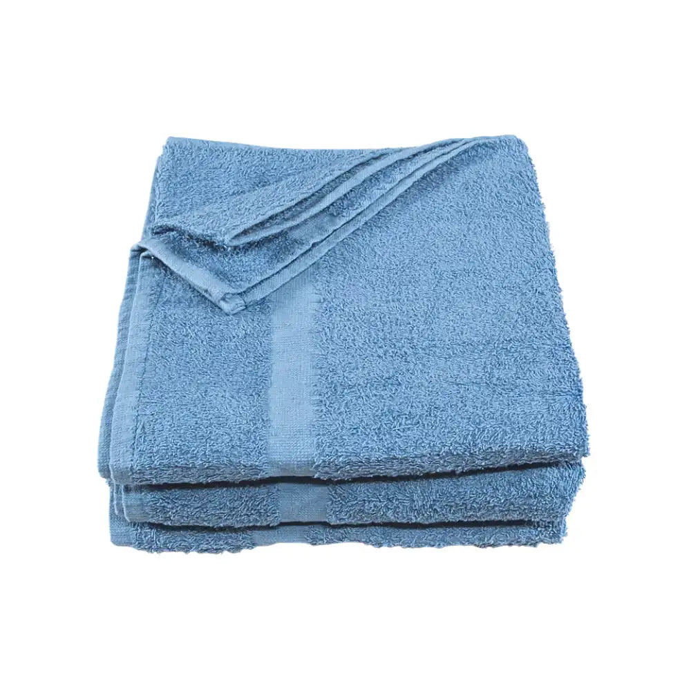 Sky blue 100% combed cotton bath towel, soft and absorbent, ideal for luxury spas, hotels, or healthcare facilities.
