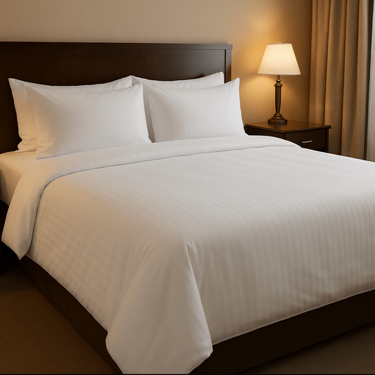 Luxury satin duvet cover with zipper closure for hotels, resorts, and guest rooms. Premium design with soft, breathable fabric.