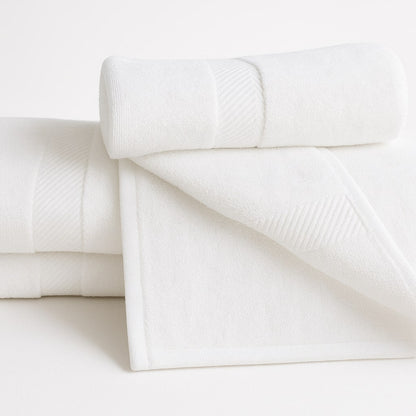 Luxurious white Turkish cotton towel with a plush texture, designed for spa-like softness and everyday comfort