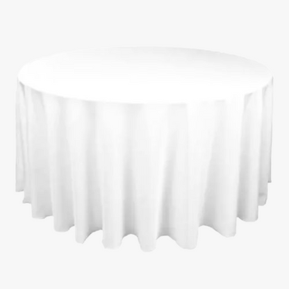 Round Table Mat 120" -  White  / Spun Polyester.