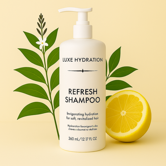 360ml lemon verbena shampoo for hotels and Airbnb. Gentle guest-use formula in bulk, ideal for upscale hospitality bathrooms.
