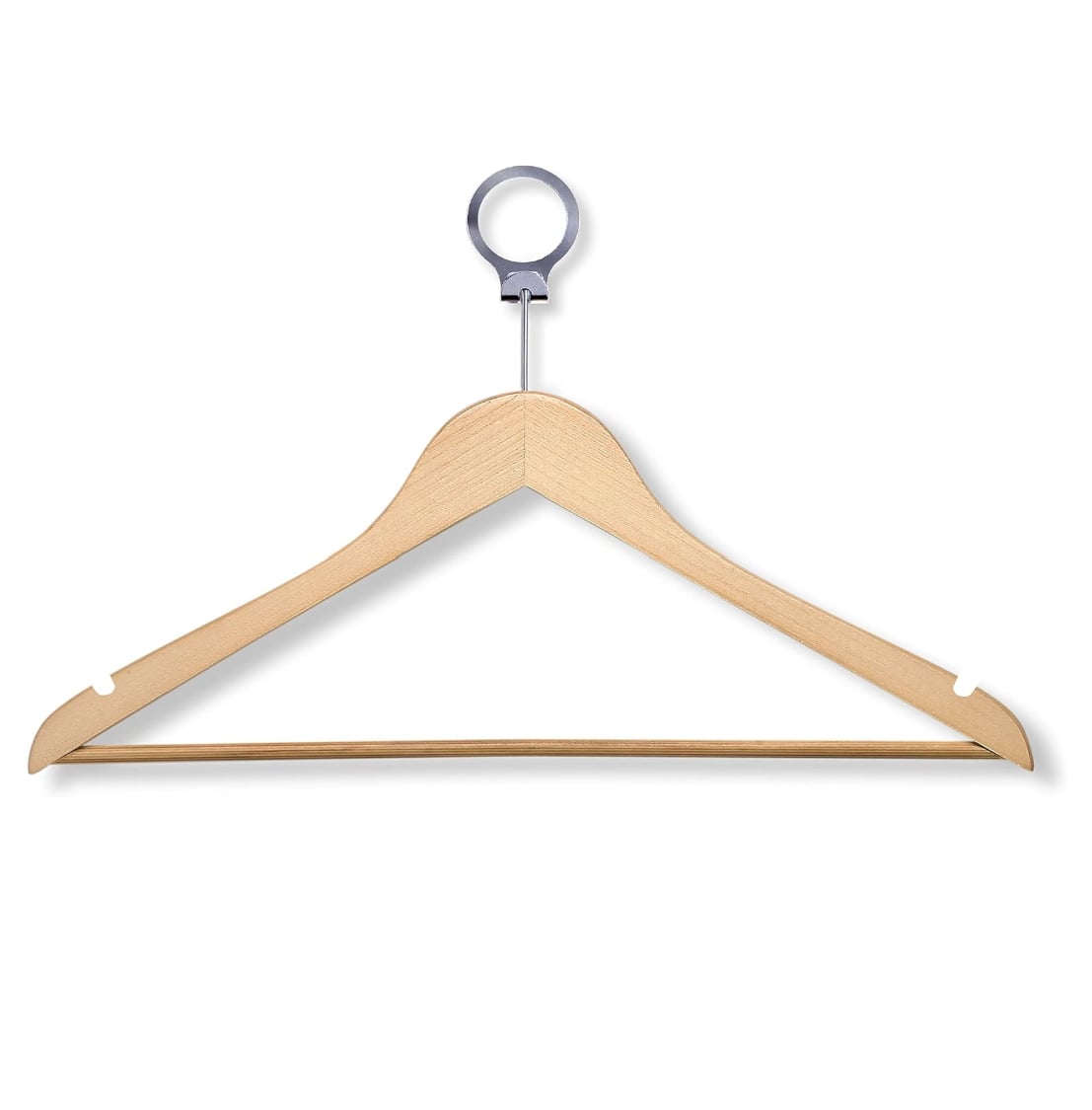 Wood clothes hanger, smooth finish hanger ideal for shirts, jackets, and everyday wardrobe use