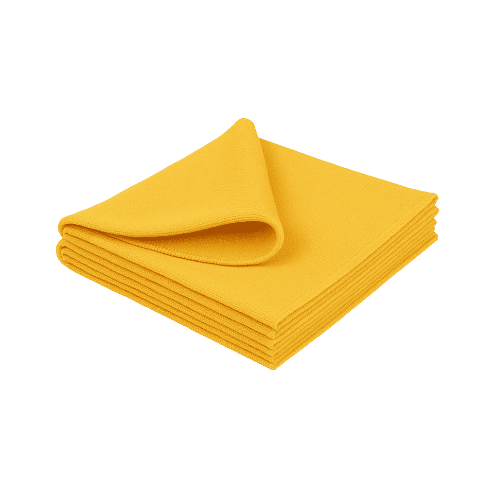 Yellow microfiber cleaning cloth 16x16, 300GSM towel for hotels and Airbnb, lint-free and streak-free cleaning,