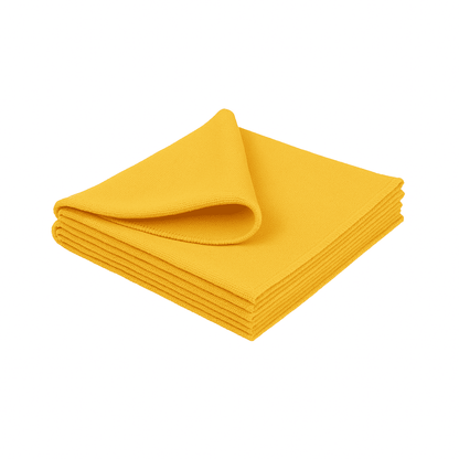 Yellow microfiber cleaning cloth 16x16, 300GSM towel for hotels and Airbnb, lint-free and streak-free cleaning,