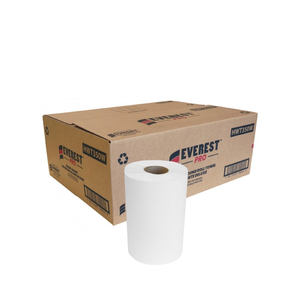 Everest Pro White Paper Towel Rolls - 1 ply - 350 sheets (12 rolls/case)