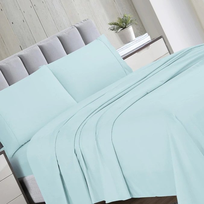 4 Pieces Bed Sheet Set - Aqua